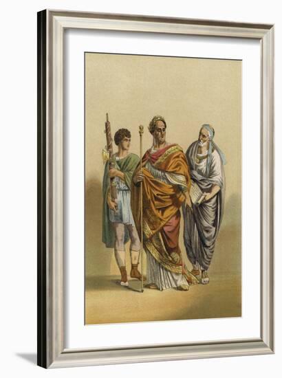 Roman Priest of Jupiter and His Attendants-null-Framed Giclee Print