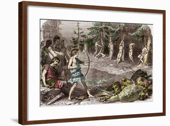 Roman Prisoners Target of the Batavi Warriors, 69-null-Framed Giclee Print