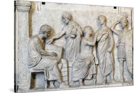 Roman Relief of Sacrifice Scene During a Census-null-Stretched Canvas