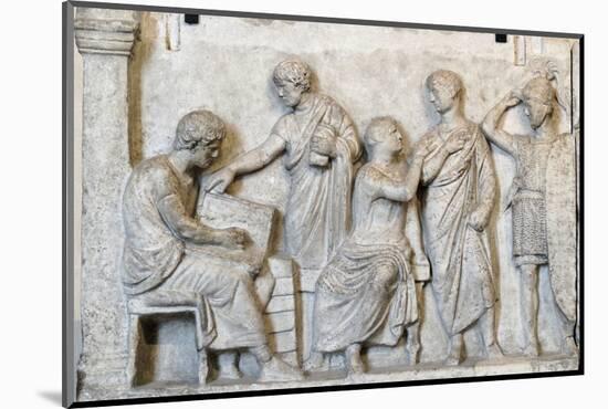 Roman Relief of Sacrifice Scene During a Census-null-Mounted Photographic Print