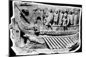 Roman Relief Sculpture with Soldiers on Boat-null-Mounted Photographic Print