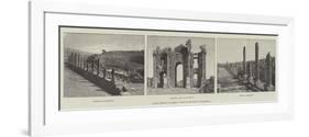 Roman Remains in Algeria, Ruins of the Town of Thaumegas-null-Framed Premium Giclee Print