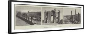 Roman Remains in Algeria, Ruins of the Town of Thaumegas-null-Framed Premium Giclee Print