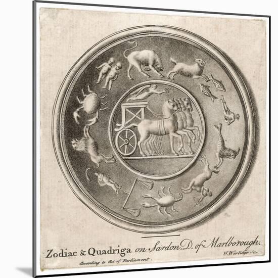 Roman Representation of the Twelve Signs Surrounding the Quadriga (Four-Horse Carriage) of the Sun-T. Worlidge-Mounted Art Print