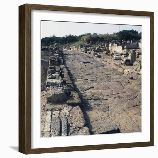Roman Road in the Archaeological Sites at Porto Torres, Sardinia, Italy-null-Framed Giclee Print