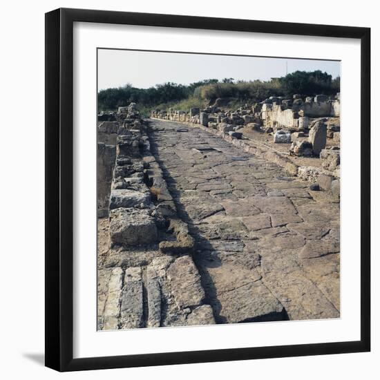 Roman Road in the Archaeological Sites at Porto Torres, Sardinia, Italy-null-Framed Giclee Print