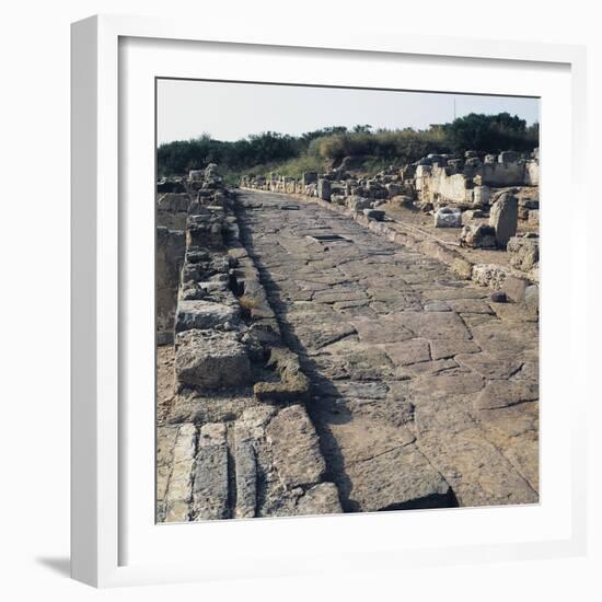 Roman Road in the Archaeological Sites at Porto Torres, Sardinia, Italy-null-Framed Giclee Print