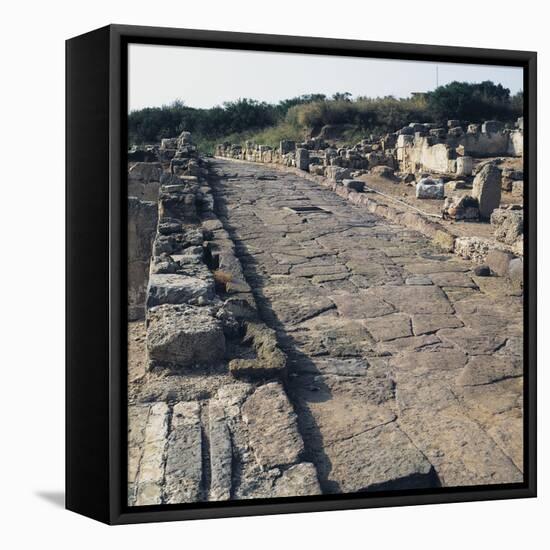 Roman Road in the Archaeological Sites at Porto Torres, Sardinia, Italy-null-Framed Stretched Canvas