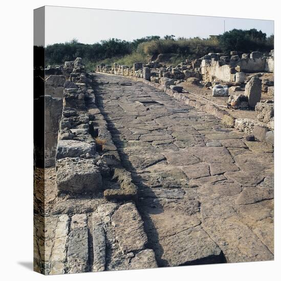 Roman Road in the Archaeological Sites at Porto Torres, Sardinia, Italy-null-Stretched Canvas