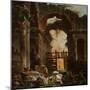 Roman Ruins, 1759 (Oil on Canvas)-Hubert Robert-Mounted Giclee Print