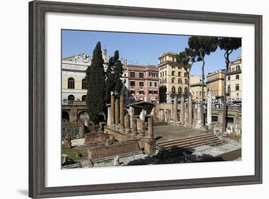 Roman Ruins in the Sacred Area (Area Sacra) of Largo Argentina, Rome, Lazio, Italy-Stuart Black-Framed Photographic Print