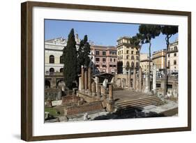 Roman Ruins in the Sacred Area (Area Sacra) of Largo Argentina, Rome, Lazio, Italy-Stuart Black-Framed Photographic Print