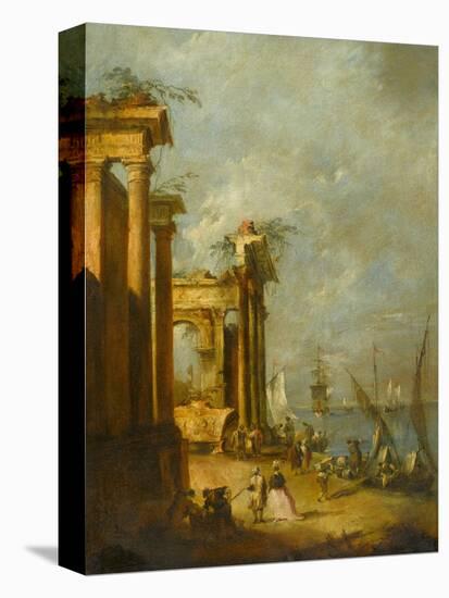 Roman Ruins Near the Lagoon, c.1765-1775-Francesco Guardi-Stretched Canvas