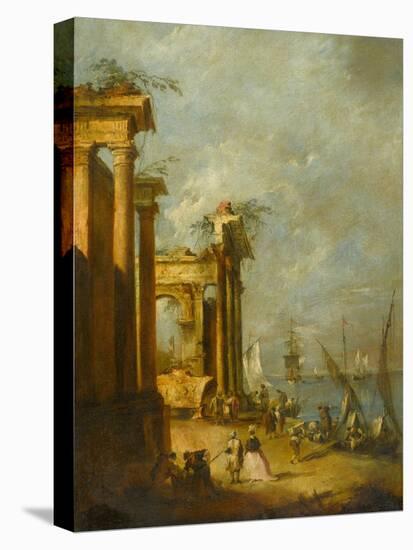 Roman Ruins Near the Lagoon, c.1765-1775-Francesco Guardi-Stretched Canvas