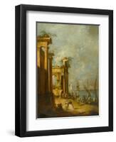 Roman Ruins Near the Lagoon, c.1765-1775-Francesco Guardi-Framed Giclee Print