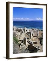 Roman Ruins, Tharros, Near Oristano, Sardinia, Italy, Europe-John Miller-Framed Photographic Print