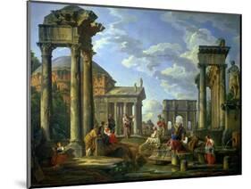 Roman Ruins with a Prophet, 1751-Giovanni Paolo Pannini-Mounted Giclee Print