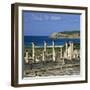 Roman Ruins with Statue of Emperor Trajan, Baelo Claudia, Near Tarifa, Andalucia, Spain, Europe-Stuart Black-Framed Photographic Print