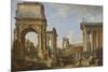 Roman Ruins with the Arch of Titus, 1734-Giovanni Paolo Panini-Mounted Giclee Print