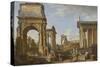Roman Ruins with the Arch of Titus, 1734-Giovanni Paolo Panini-Stretched Canvas