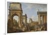 Roman Ruins with the Arch of Titus, 1734-Giovanni Paolo Panini-Framed Giclee Print