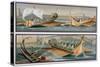 Roman Sailboats and Rowing Boats, After Frescoes in the Temple of Isis in Pompeii-Giacinto Gigante-Stretched Canvas