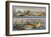 Roman Sailboats and Rowing Boats, After Frescoes in the Temple of Isis in Pompeii-Giacinto Gigante-Framed Giclee Print