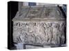 Roman Sarcophagus Decorated with Meleager Hunting Scenes and Medici Coat of Arms-null-Stretched Canvas