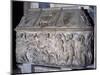 Roman Sarcophagus Decorated with Meleager Hunting Scenes and Medici Coat of Arms-null-Mounted Giclee Print