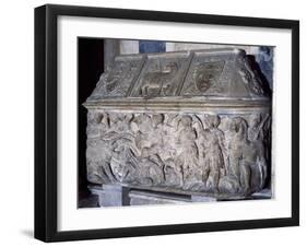 Roman Sarcophagus Decorated with Meleager Hunting Scenes and Medici Coat of Arms-null-Framed Giclee Print