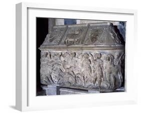 Roman Sarcophagus Decorated with Meleager Hunting Scenes and Medici Coat of Arms-null-Framed Giclee Print