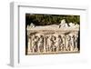 Roman sarcophagus, Ostia Antica archaeological site, Ostia, Rome province, Latium (Lazio), Italy-Nico Tondini-Framed Photographic Print