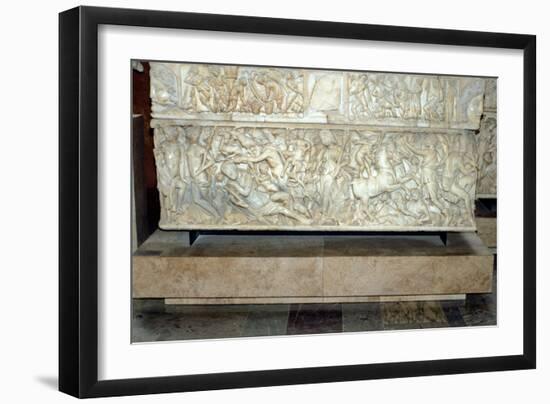 Roman Sarcophagus with the Legend of Selene and Endymion, 230-235 AD-null-Framed Photographic Print