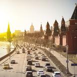 The Moscow Kremlin and Road Traffic Nearby, Russia. Filtred Image.-Roman Sigaev-Framed Stretched Canvas