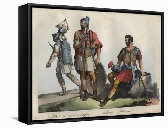 Roman Soldiers and Praetorian Guard-Stefano Bianchetti-Framed Stretched Canvas