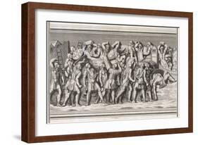 Roman Soldiers Attack a German Town, Casualties on Both Sides-null-Framed Art Print