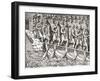 Roman Soldiers Crossing over a Bridge of Boats-null-Framed Giclee Print