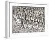 Roman Soldiers Crossing over a Bridge of Boats-null-Framed Giclee Print