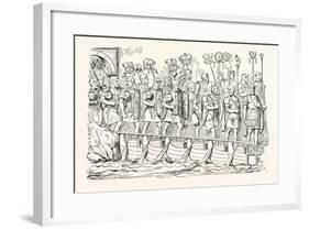 Roman Soldiers Passing over a Bridge of Boats. (From the Antonine Column.)-null-Framed Giclee Print