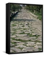 Roman Street, Paestum, Campania, Italy-John Ross-Framed Stretched Canvas