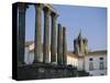 Roman Temple and Cathedral, Evora, Alentejo, Portugal, Europe-Firecrest Pictures-Stretched Canvas