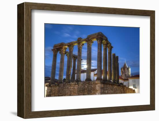 Roman Temple in foreground, Evora Cathdral in the background, Evora, UNESCO World Heritage Site, Po-Richard Maschmeyer-Framed Photographic Print