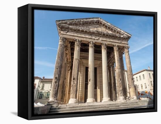 Roman Temple of Augustus and Livia, Vienne, Isere, Auvergne-Rhone-Alpes, France, Europe-Jean Brooks-Framed Stretched Canvas