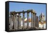 Roman Temple of Diana in Front of the Santa Maria Cathedral, Evora, Alentejo, Portugal, Europe-G&M Therin-Weise-Framed Stretched Canvas