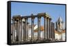 Roman Temple of Diana in Front of the Santa Maria Cathedral, Evora, Alentejo, Portugal, Europe-G&M Therin-Weise-Framed Stretched Canvas