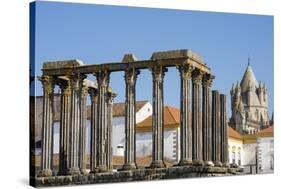 Roman Temple of Diana in Front of the Santa Maria Cathedral, Evora, Alentejo, Portugal, Europe-G&M Therin-Weise-Stretched Canvas