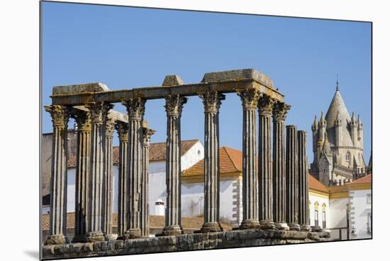 Roman Temple of Diana in Front of the Santa Maria Cathedral, Evora, Alentejo, Portugal, Europe-G&M Therin-Weise-Mounted Photographic Print