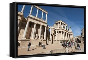 Roman Theater, Merida, UNESCO World Heritage Site, Badajoz, Extremadura, Spain, Europe-Michael Snell-Framed Stretched Canvas