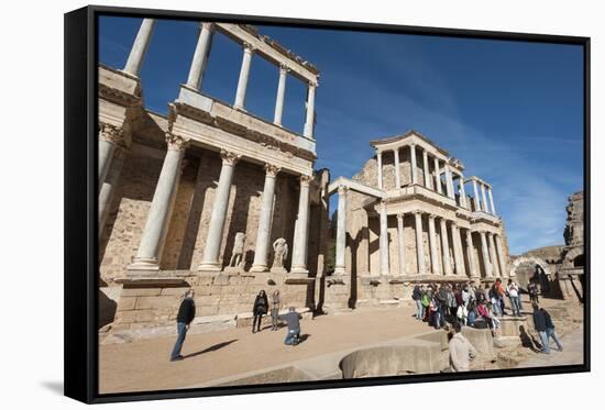 Roman Theater, Merida, UNESCO World Heritage Site, Badajoz, Extremadura, Spain, Europe-Michael Snell-Framed Stretched Canvas
