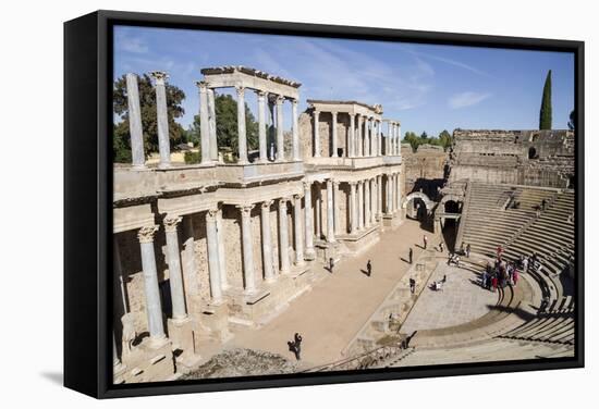 Roman Theater, Merida, UNESCO World Heritage Site, Badajoz, Extremadura, Spain, Europe-Michael-Framed Stretched Canvas